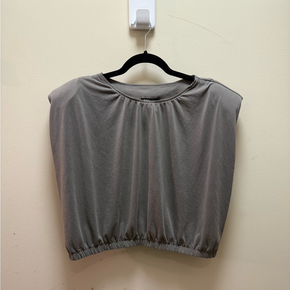 Express Padded-Shoulder Sleevless Top